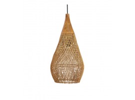 LAMPARA rattan con detalles madera