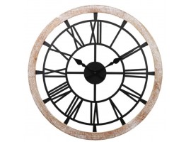 Reloj de pared de hierro y madera